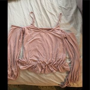 Cropped American Eagle off the shoulder top